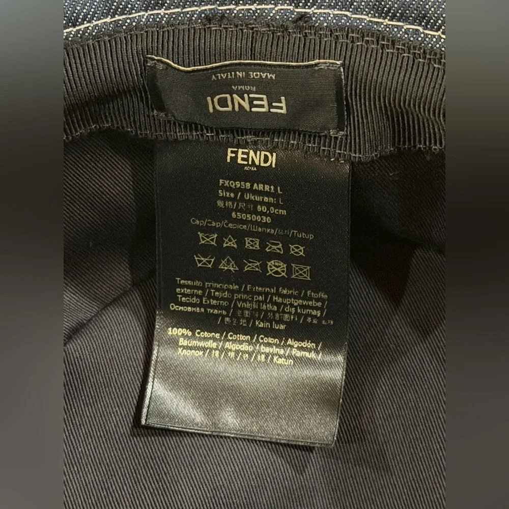 🔥 FENDI BLUE DENIM BUCKET HAT SIZE 60cm / Large Like New